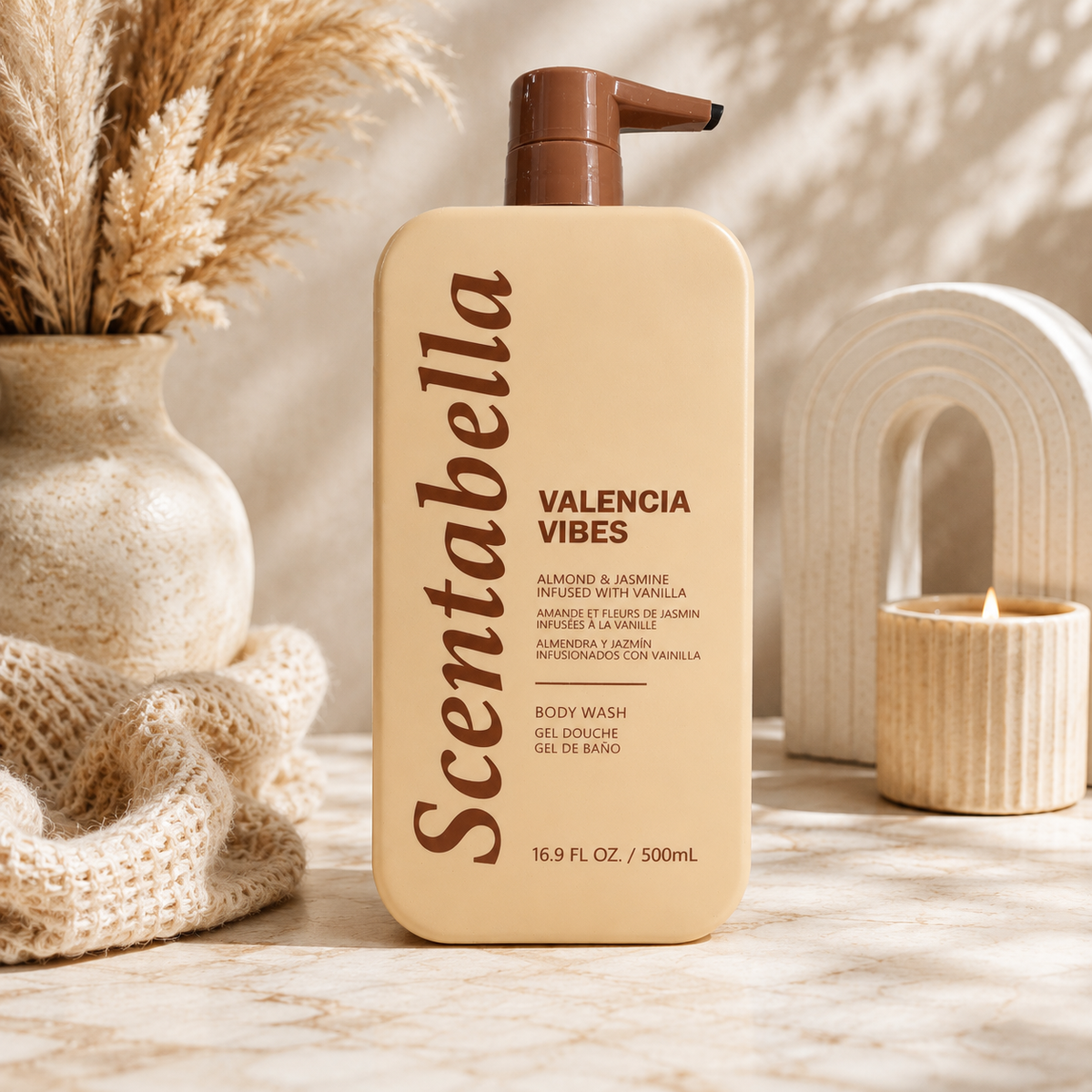 Scentabella Valencia Vibes Body Wash – Almond, Jasmine & Vanilla | 16.9 oz