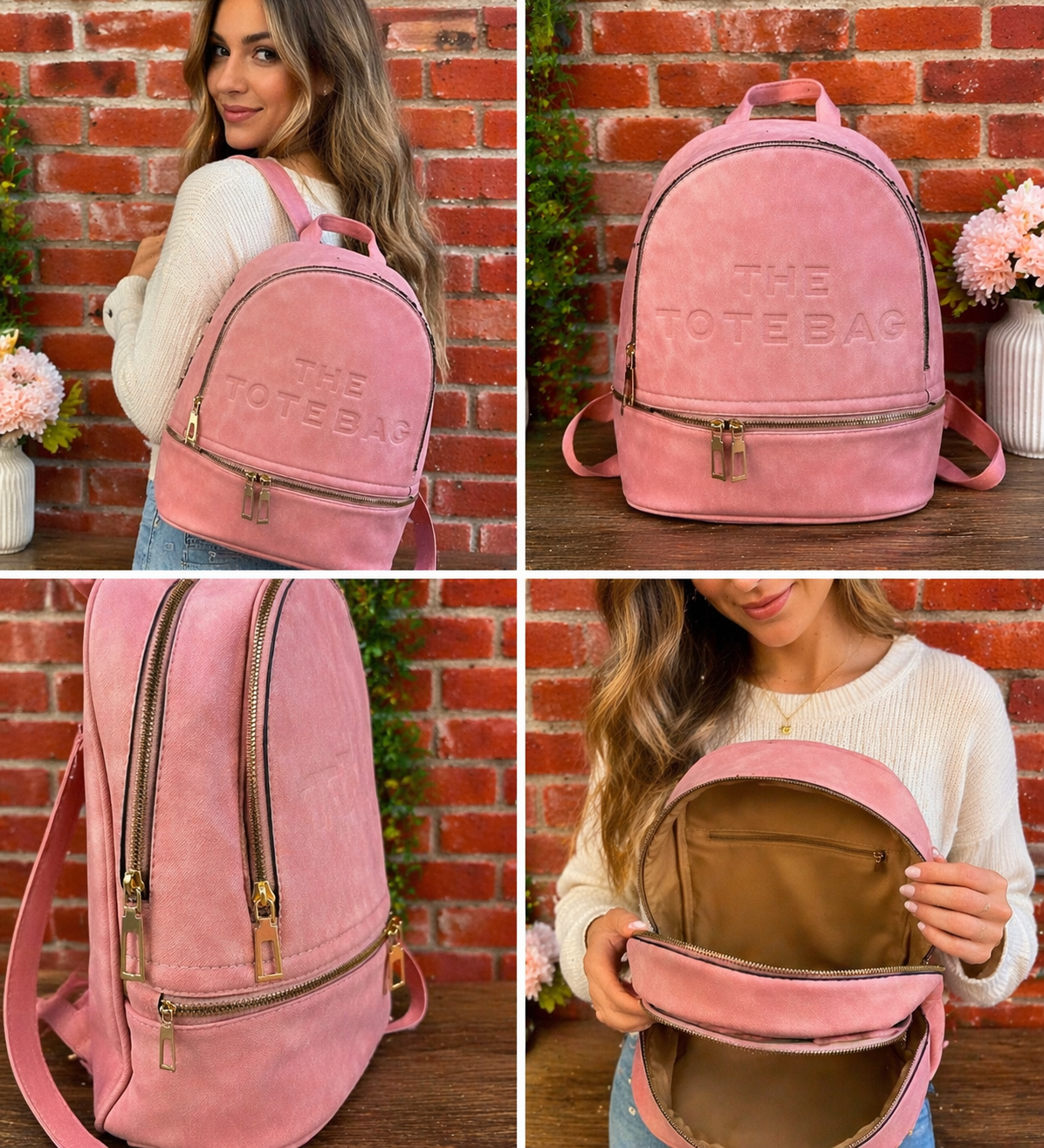 Blush colored backpack
