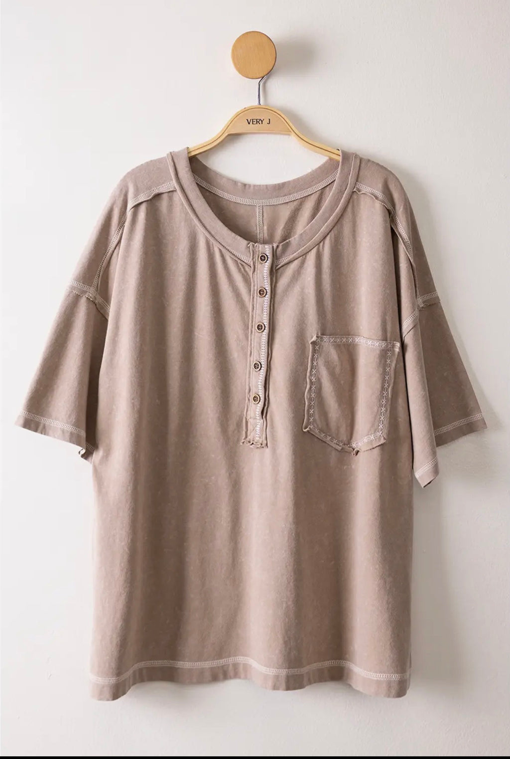 Mineral Washed Oversized Comfy Knit Top